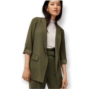Aritzia Babaton Delos Oversized Open Front Crepe Blazer 34 Tack Sleeves